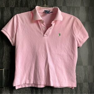 Pink Ralph Lauren polo the skinny polo kids/teen size large